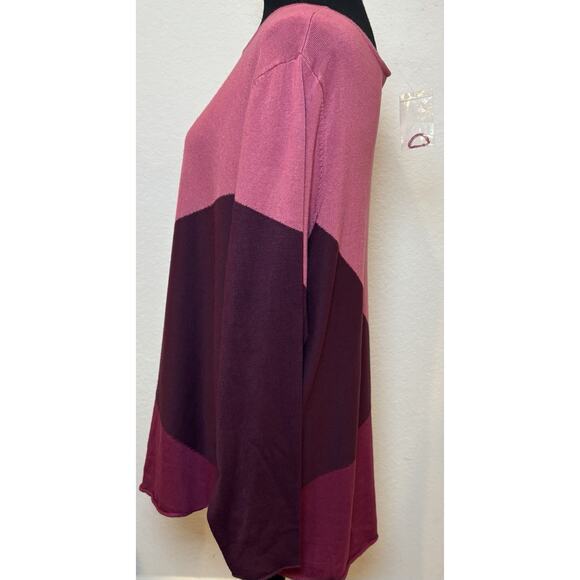 Kim Gravel Belle Pink Color Block Sweater Size 1X NWOT - Picture 2 of 4